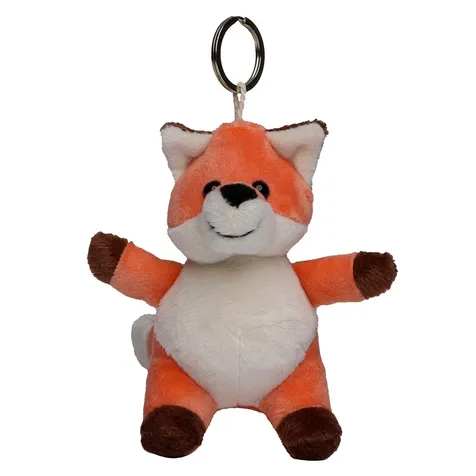 Pluche vos met sleutelhanger - roodbruin